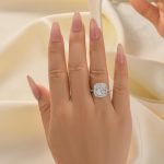 S925 Double Halo Cushion Cut 2 Carat Engagement Ring In White Gold - Image 2