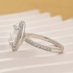 S925 Lovely Halo Oval Cut Engagement Ring For Women In Sterling Silver - Image 4