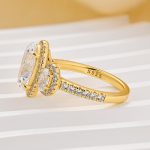 S925 2.5Ct Halo Oval Cut Three Stone Engagement Ring Travel Ring In Sterling Silver - Image 8