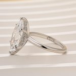 S925 Classic 4.0Ct Marquise Cut Hidden Halo Engagement Ring Travel Ring - Image 6