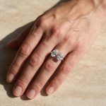 S925 Unique Double Stones Design Oval Cut & Pear Cut Engagement Ring - Image 2