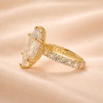 S925 6.0Carat Marquise Cut Engagement Ring Full Simulated Diamond in Sterling Silver - Image 5