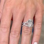 S925 Maxine Split Shank Unique Pear Cut Engagement Ring In Sterling Silver - Image 2