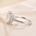 S925 Luxury 4.5 Ct Three Stone Emerald Cut Engagement Ring in Sterling Silver - Image 4