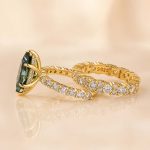 S925 White &Green Moissanite 3.0 Ct Marquise Cut Side Stone Yellow Gold Engagement Ring - Image 15