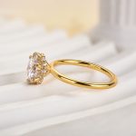 S925 Maxine Precious Moissanite 2.0 Carat Round Cut Yellow Gold Engagement Ring For Women - Image 4