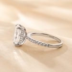 S925 Elegant Radiant Cut Engagement Ring For Women In Sterling Silver - Image 4