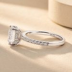 S925 Elegant 2.0Ct/ 3.5Ct/ 7.0Ct Radiant Cut Simulated Diamond Promise Ring in Sterling Silver - Image 5