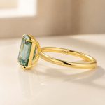 S925 Moissanite 3.5 Carat Green Solitaire Emerald Cut Engagement Ring - Image 5