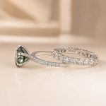 S925 Green Moissanite 3.0Ct Round Cut 6 Prong White Gold Promise Rings For Women - Image 10
