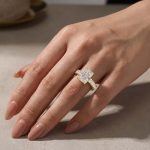 S925 5.0Ct Radiant Cut Hidden Halo Half Engagement Ring In Sterling Silver - Image 8