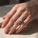 S925 5.0 Carat Radiant Cut Three Stone White Gold And Yellow Gold Engagement Ring With Hidden Halo - Image 5