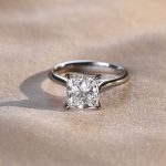 S925 Classic Square Princess Cut Engagement Ring for Women In Sterling Silver - Image 5