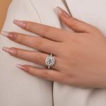 S925 Maxine Classic Moissanite 2.0 Carat Halo Round Cut Promise Ring - Image 4