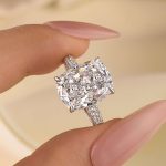 S925 6.0Ct Cushion Cut Side Stone Engagement Ring Travel Ring In Sterling Silver