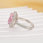 S925 Vintage 4.0Ct Halo Pink Cushion Cut Engagement Ring In Sterling Silver For Women - Image 4