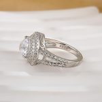 S925 2.0Ct Halo Heart Cut Promise Ring Split Shank Travel Ring In Sterling Silver - Image 5