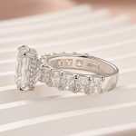Moissanite 3.5Ct Radiant Cut Engagement Ring with 3.0Ct Radiant Cut Band - Image 6