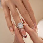 S925 3.5Ct Halo Radiant Cut White Gold Engagement Ring - Image 2