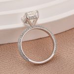 S925 Moissanite Triple Row Pavé 3.5Ct Radiant Cut White Gold Engagement Ring - Image 4
