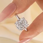 S925 Sparkle 6.0CT Cushion Cut Engagement Ring For Women In Sterling Silver