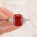 S925 4.0Ct Cushion Cut Side Stone Engagement Ring Travel Ring In Sterling Silver - Image 4