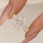 S925 5.0Ct Radiant Cut Hidden Halo Half Engagement Ring In Sterling Silver - Image 6