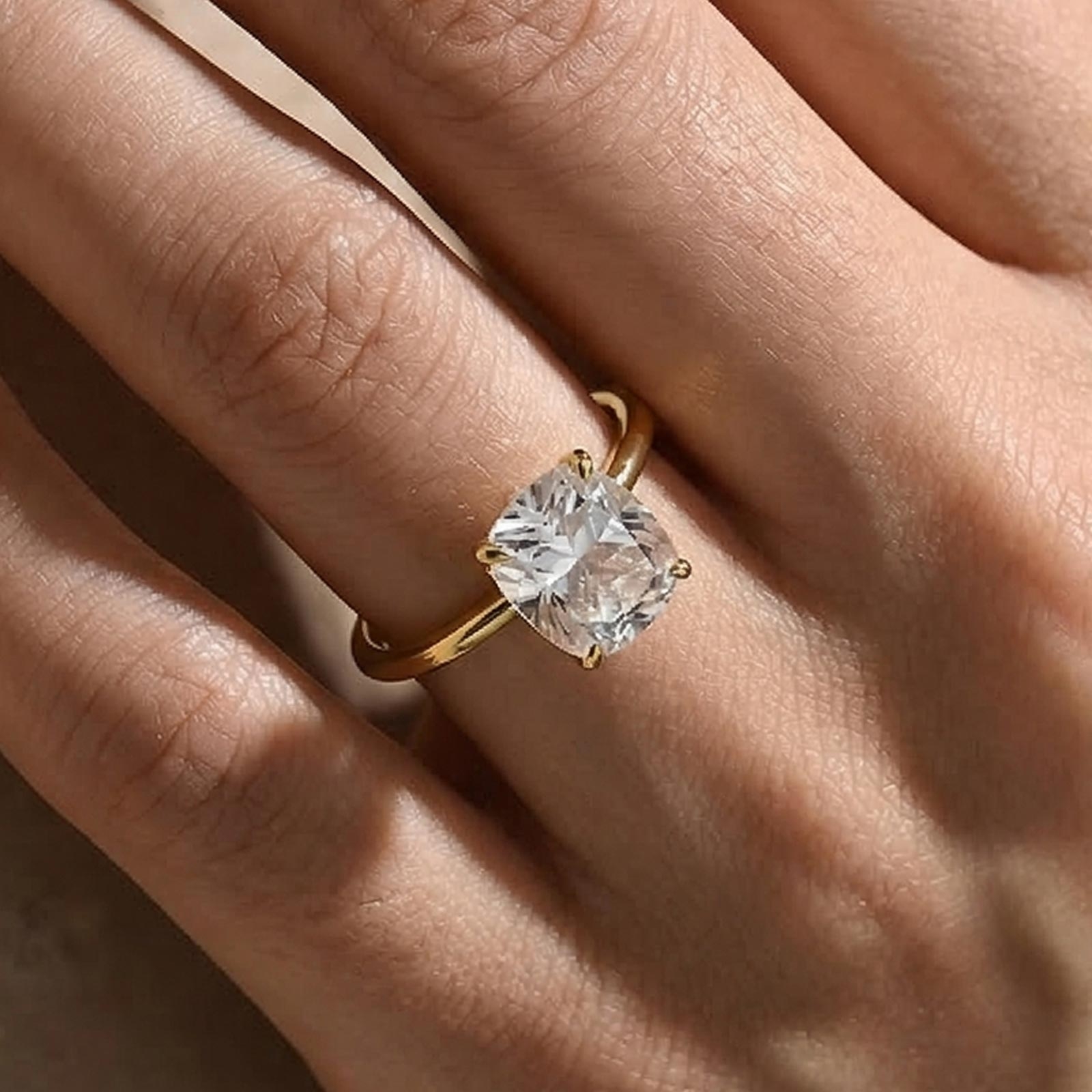 3-166 S925 Maxine Attractive Moissanite 2.5 Ct~4.0 Ct Cushion Cut Engagement Ring - Image 1