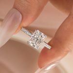 S925 Moissanite 3.0Ct Radiant Cut White Gold Engagement Ring For Women