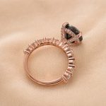 S925 Black Moissanite 4.0 Carat Hidden Halo Round Cut Rose Gold Engagement Ring - Image 6