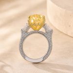 S925 Gorgeous Pear Cut Pink &Yellow Sapphire Three Stone Engagement Ring - Image 10