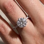 S925 Maxine Moissanite 2.0 Ct~4.0 Ct 6 Prong Round Cut Engagement Ring