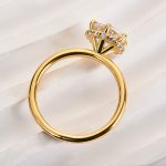 S925 Maxine Precious Moissanite 2.0 Carat Round Cut Yellow Gold Engagement Ring For Women - Image 5