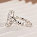 S925 3.0Ct Marquise Cut Split Shank Engagement Ring Travel Ring In Sterling Silver - Image 8