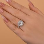 S925 Maxine Classic Moissanite 2.0 Carat Halo Round Cut Promise Ring - Image 5