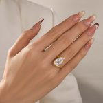 S925 4.5Ct Pear Cut Yellow Gold Engagement Ring For Woman - Image 2