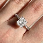 S925 Exquisite 2.0 Carat Cushion Cut Engagement Ring In Sterling Silver