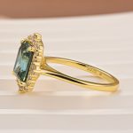 S925 Moissanite 3.0Ct Halo Emerald Stone Emerald Cut Engagement Ring in Sterling Silver - Image 6