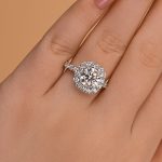 S925 Maxine Classic Moissanite 2.0 Carat Halo Round Cut Promise Ring - Image 2