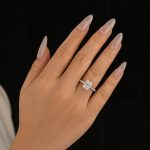 S925 Moissanite 3.0Ct Radiant Cut White Gold Engagement Ring For Women - Image 2