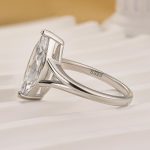 S925 3.0Ct Marquise Cut Split Shank Engagement Ring Travel Ring In Sterling Silver - Image 4
