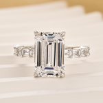 S925 5.5Ct Emerald Cut Hidden Halo Engagement Ring Travel Ring In Sterling Silver - Image 3