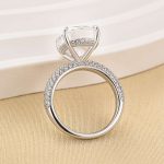 S925 6.0Ct Cushion Cut Side Stone Engagement Ring Travel Ring In Sterling Silver - Image 5