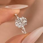 S925 Moissanite 2.5Ct Oval Cut White Gold Engagement Ring