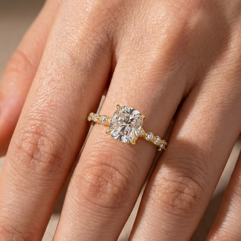 448YMSS S925 Maxine Moissanite 2.0 Carat Cushion Cut Engagement Ring - Image 1