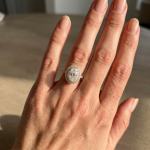 S925 Maxine Two-Tone Double Halo Oval Cut Engagement Ring - Image 2