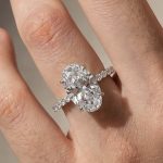 S925 5.0Ct Oval Cut Side Stone Yellow Gold&White Gold Engagement Ring For Woman - Image 3