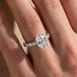 S925 Moissanite 4.0Ct Oval Cut Hidden Halo Engagement Ring
