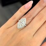S925 Unique 3.0Ct Halo Marquise Cut Engagement Ring In Sterling Silver - Image 2