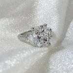 S925 4.5Ct Radiant Cut Three Stone Yellow Gold Promise Ring Engagement Ring In Sterling Silver - Image 5